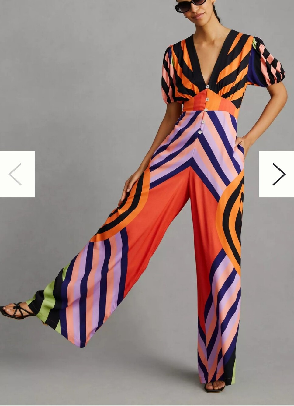 Farm Rio Deep V Wide Leg Jumpsuit Size XSZ